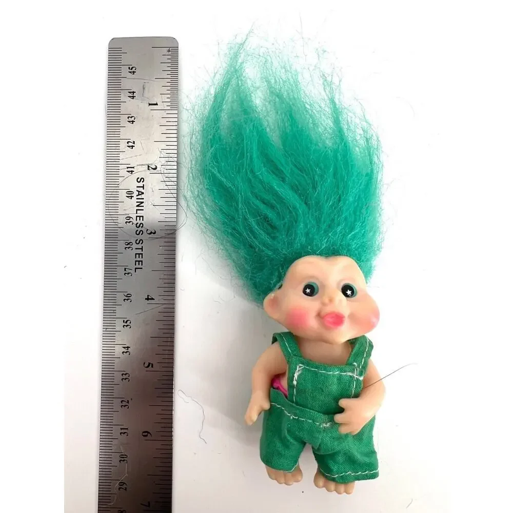 Vintage 1991 Applause Lucky Baby Troll Doll Green Hair